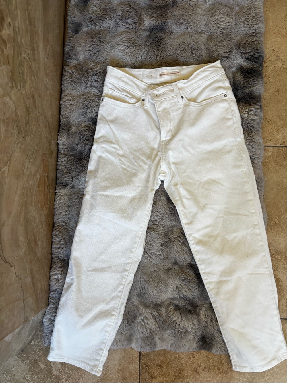 Levi's High-Rise White Straight Jeans
